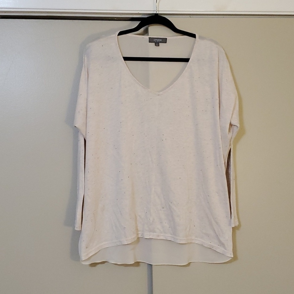 Umgee Speckled Sheer Back Top Size Large